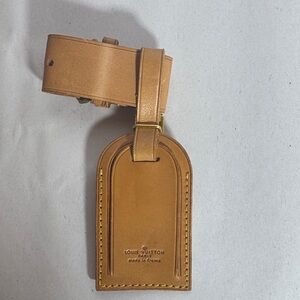 Louis Vuitton Brown Leather Luggage Tag